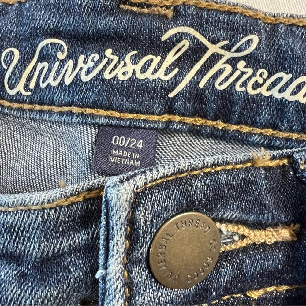 Cottagecore Painted High Rise 00 26" Straight Crop Distressed Jeans Hippie - Picture 10 of 11